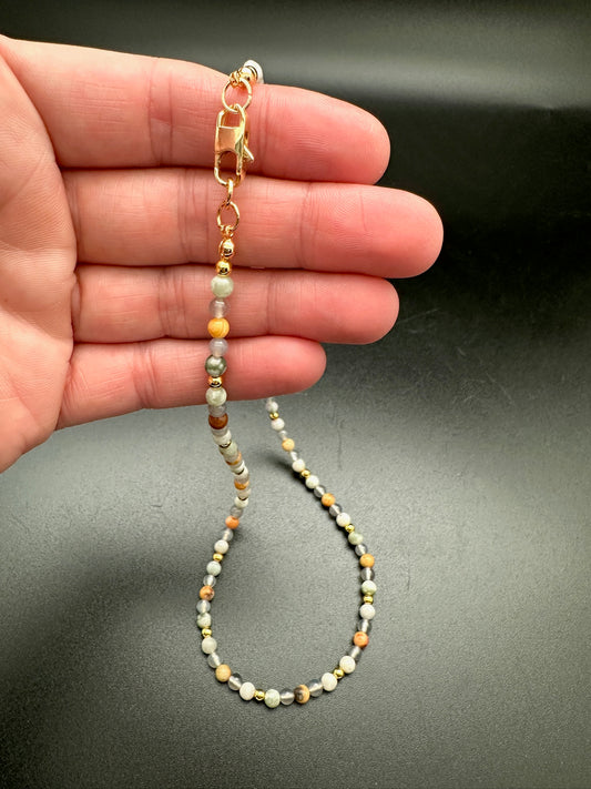 Harmony Jasper, Crazy Lace Agate, and Grey Chalcedony Necklace