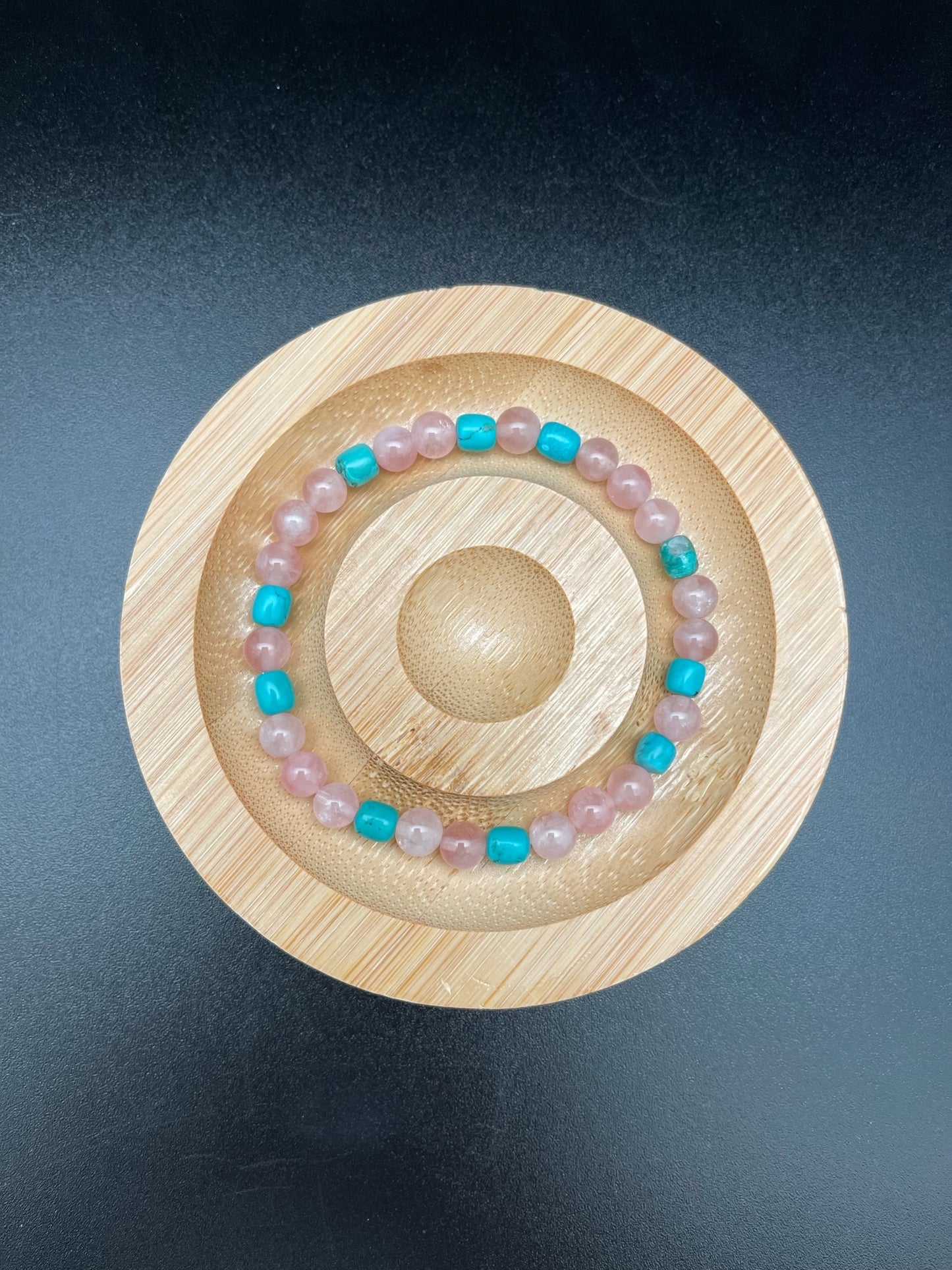 Rose Quartz and Turquoise Bracelet