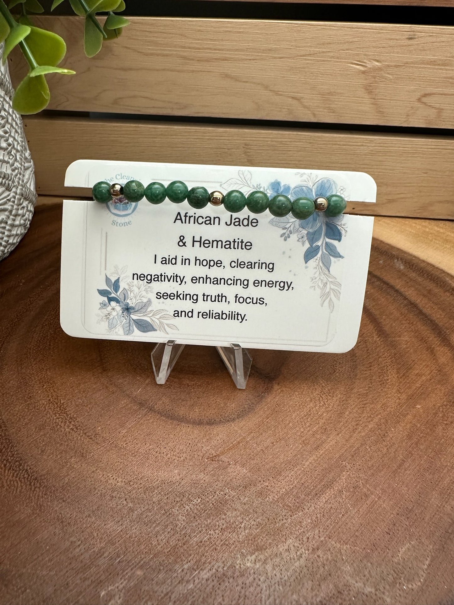 African Jade and Hematite Bracelet