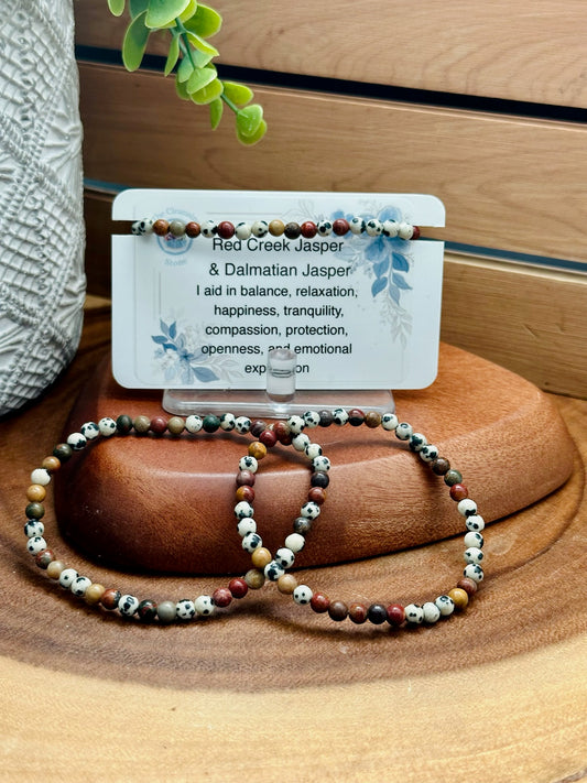 Red Creek Jasper & Dalmatian Jasper Bracelet