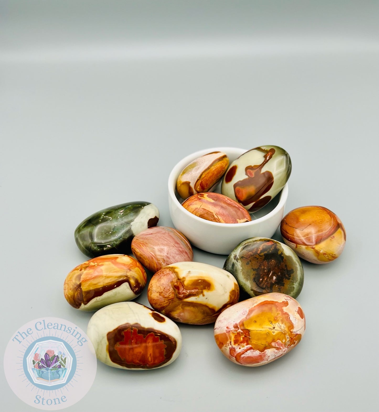 Polychrome Jasper Palm Stones