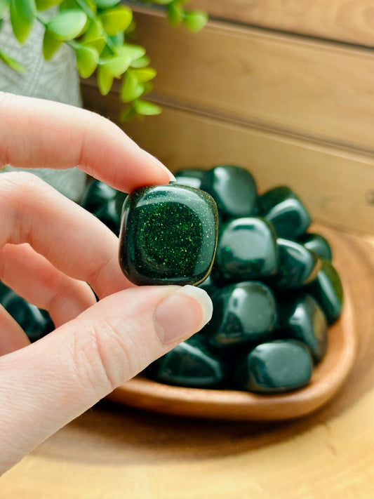 Green Goldstone Tumbles