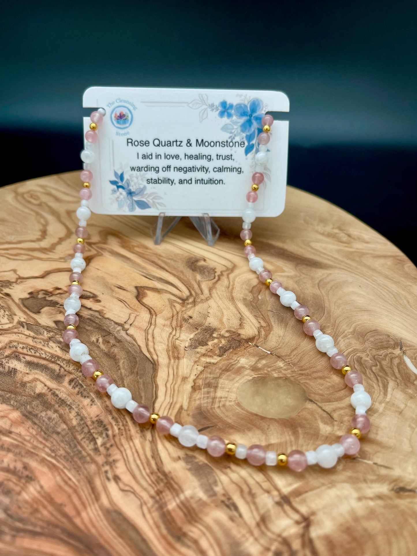 Rose Quartz and Moonstone Necklace