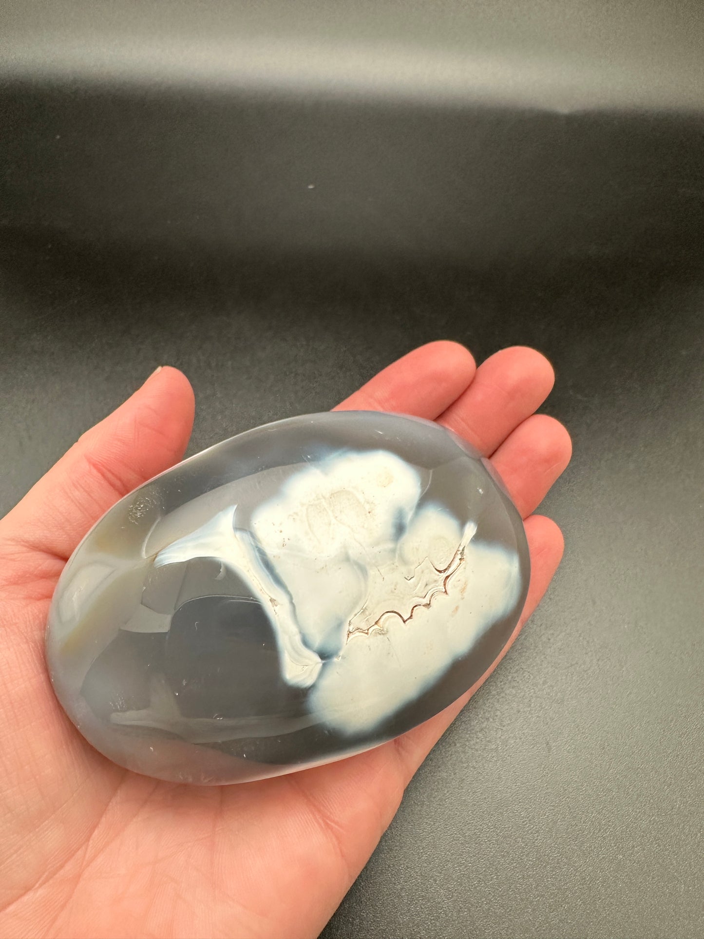 Orca Agate Large Palm Stone