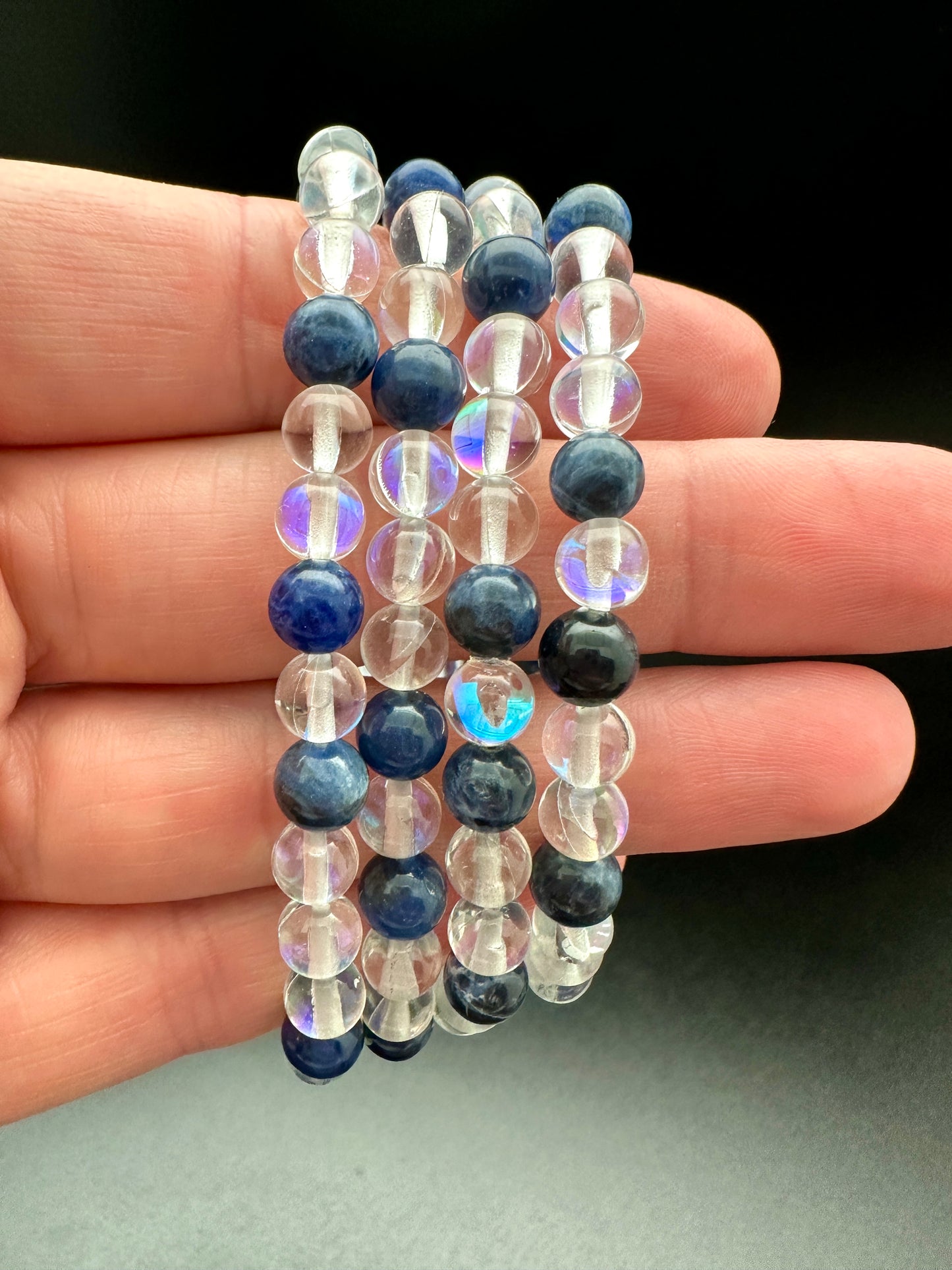 Sodalite and Mystic Quartz Bracelet