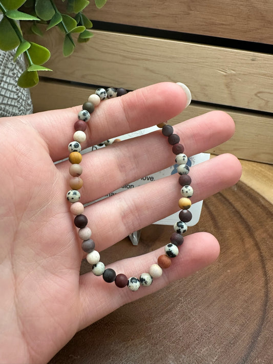 Dalmatian Jasper and Mookiate Bracelet