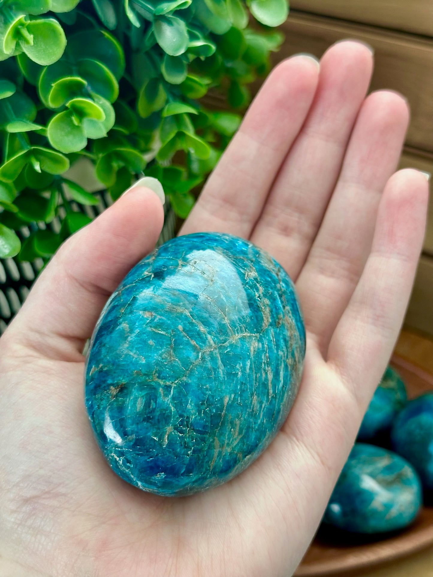 Blue Apatite Palmstone