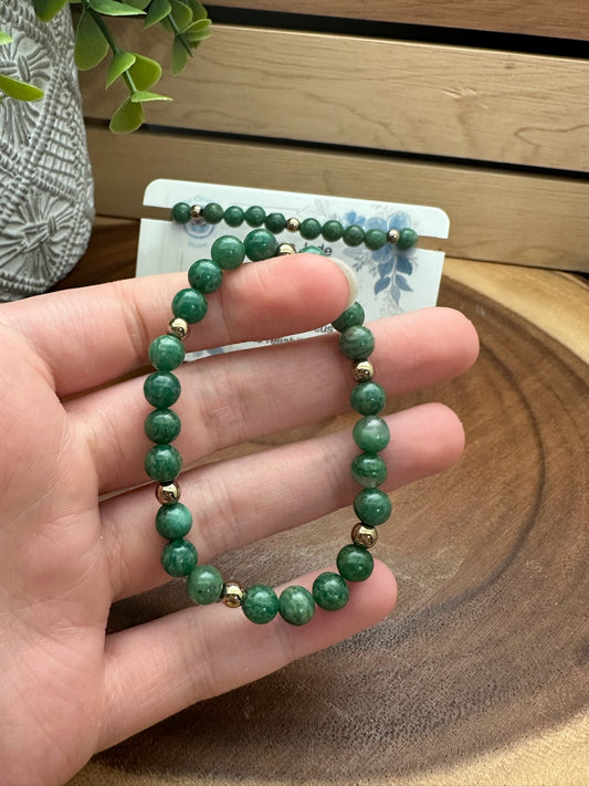 African Jade and Hematite Bracelet