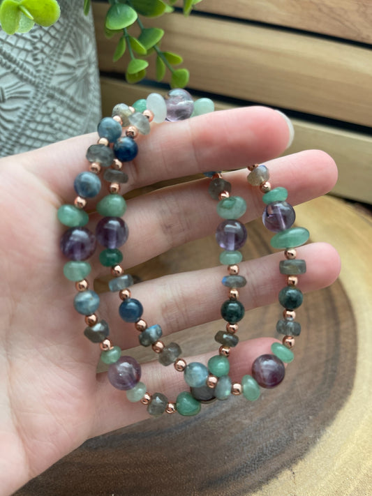 Super 7, Kyanite, Labradorite, Aventurine, and Hematite Bracelet