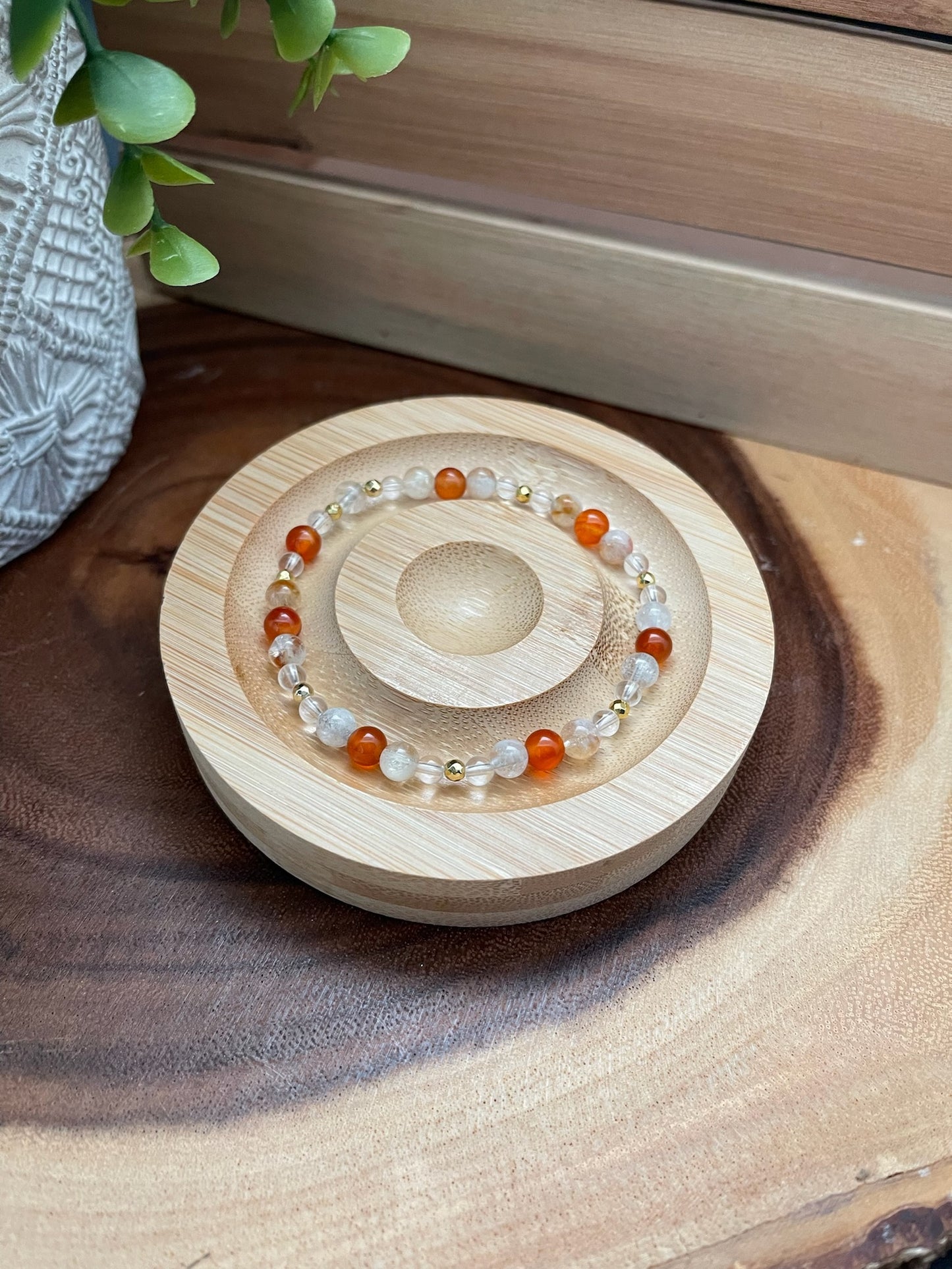 Citrine, Carnelian, Clear Quartz, and Hematite Bracelet