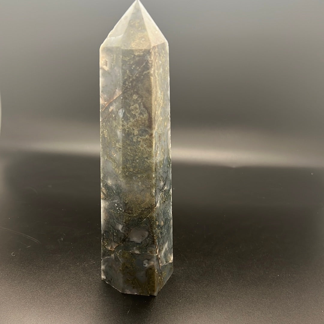 Moss Agate Tower 9”