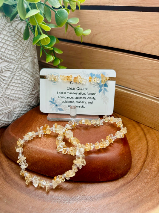 Citrine and Clear Quartz Bracelet
