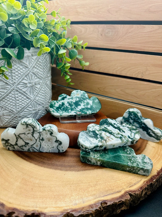Moss Agate Cloud Carving