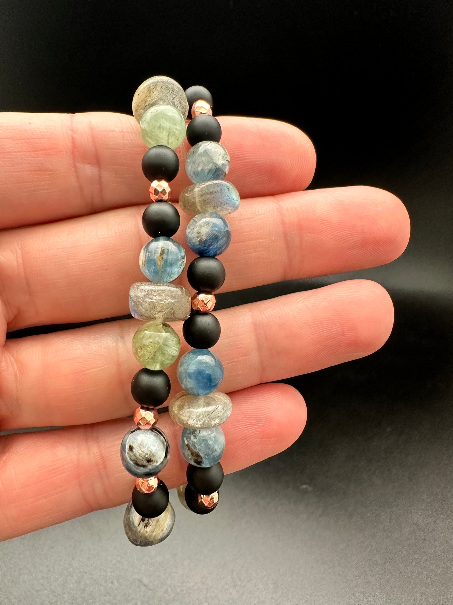 Labradorite, Kyanite, Obsidian and Hematite Bracelet