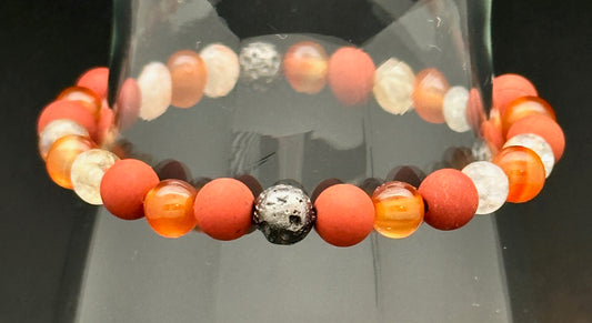 Red Jasper, Carnelian and Citrine Bracelet