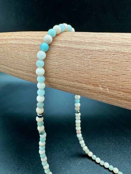 Fossil Jasper, Amazonite and Hematite Necklace