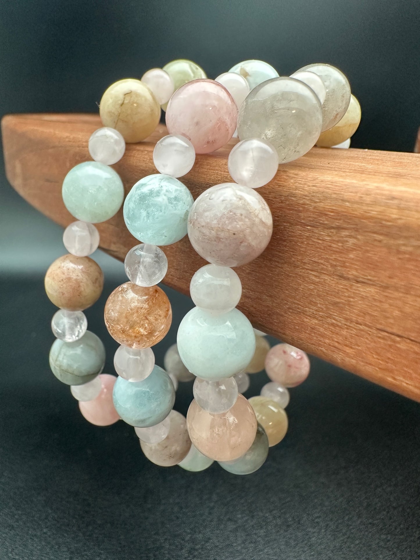 Beryl and Rose Quartz Bracelet