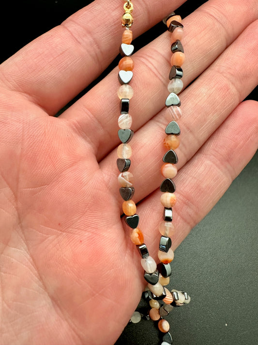 Carnelian and Hematite Necklace