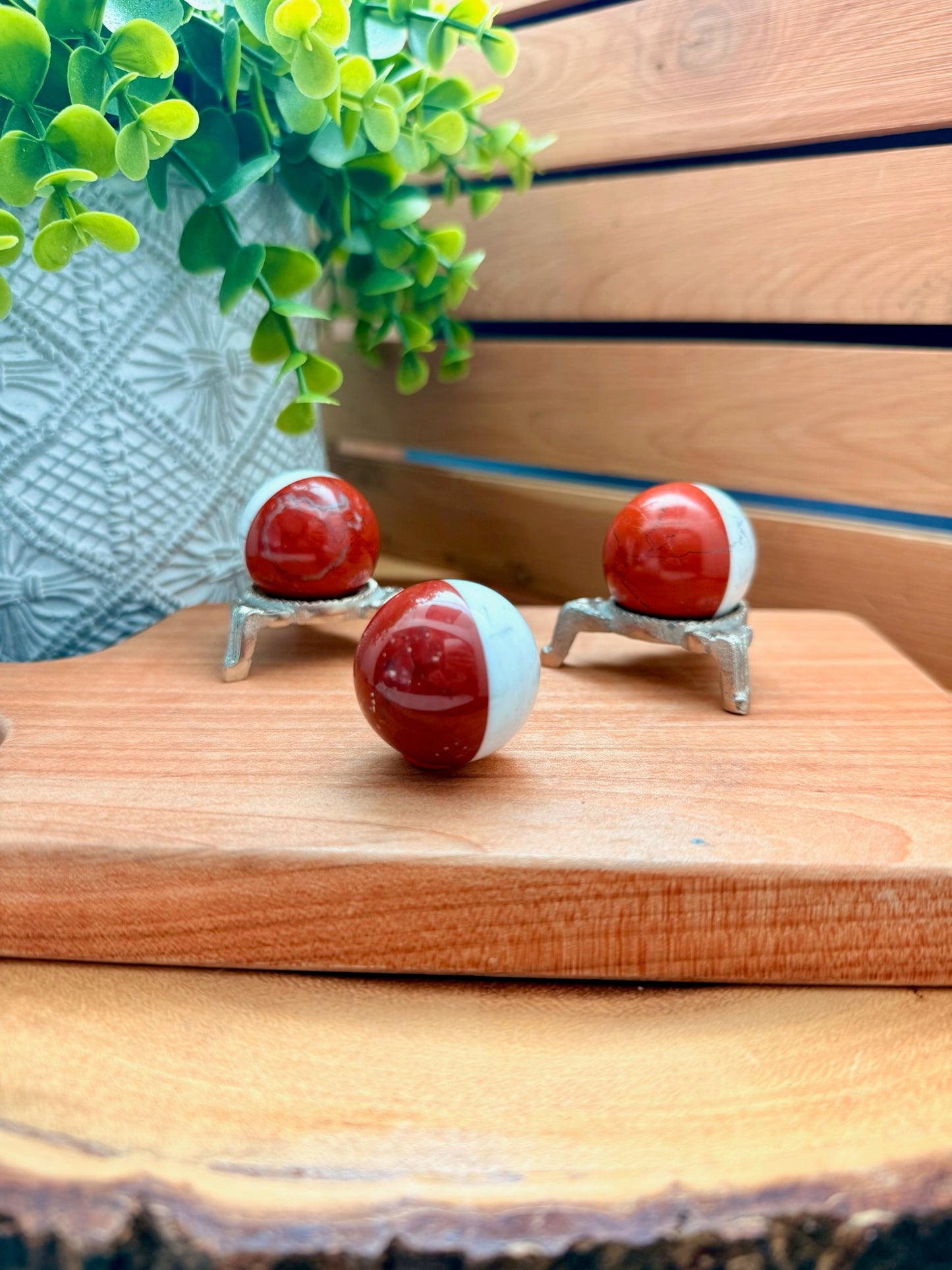 Red Jasper and Howlite Spheres