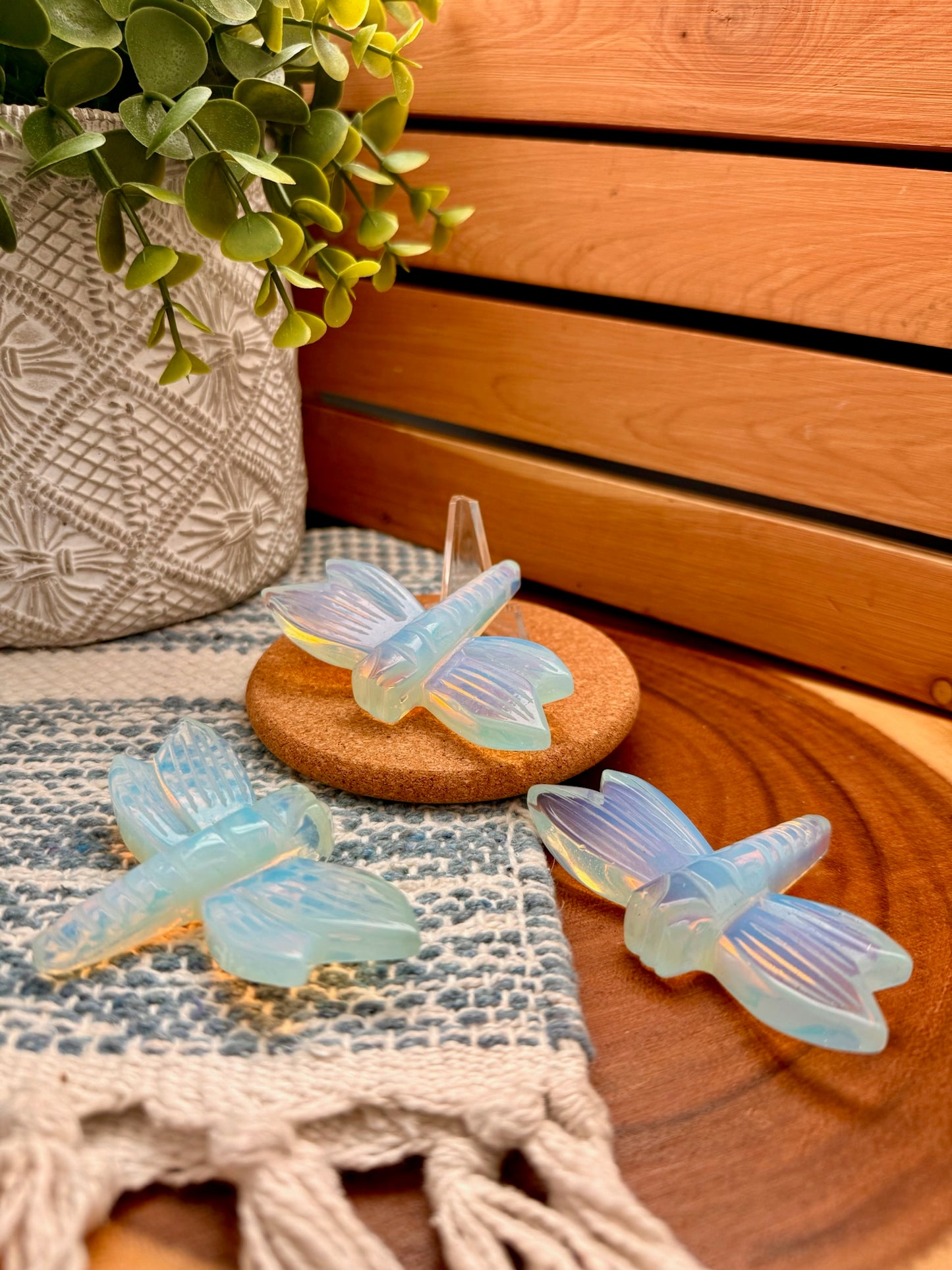 Opalite Dragonfly Carvings
