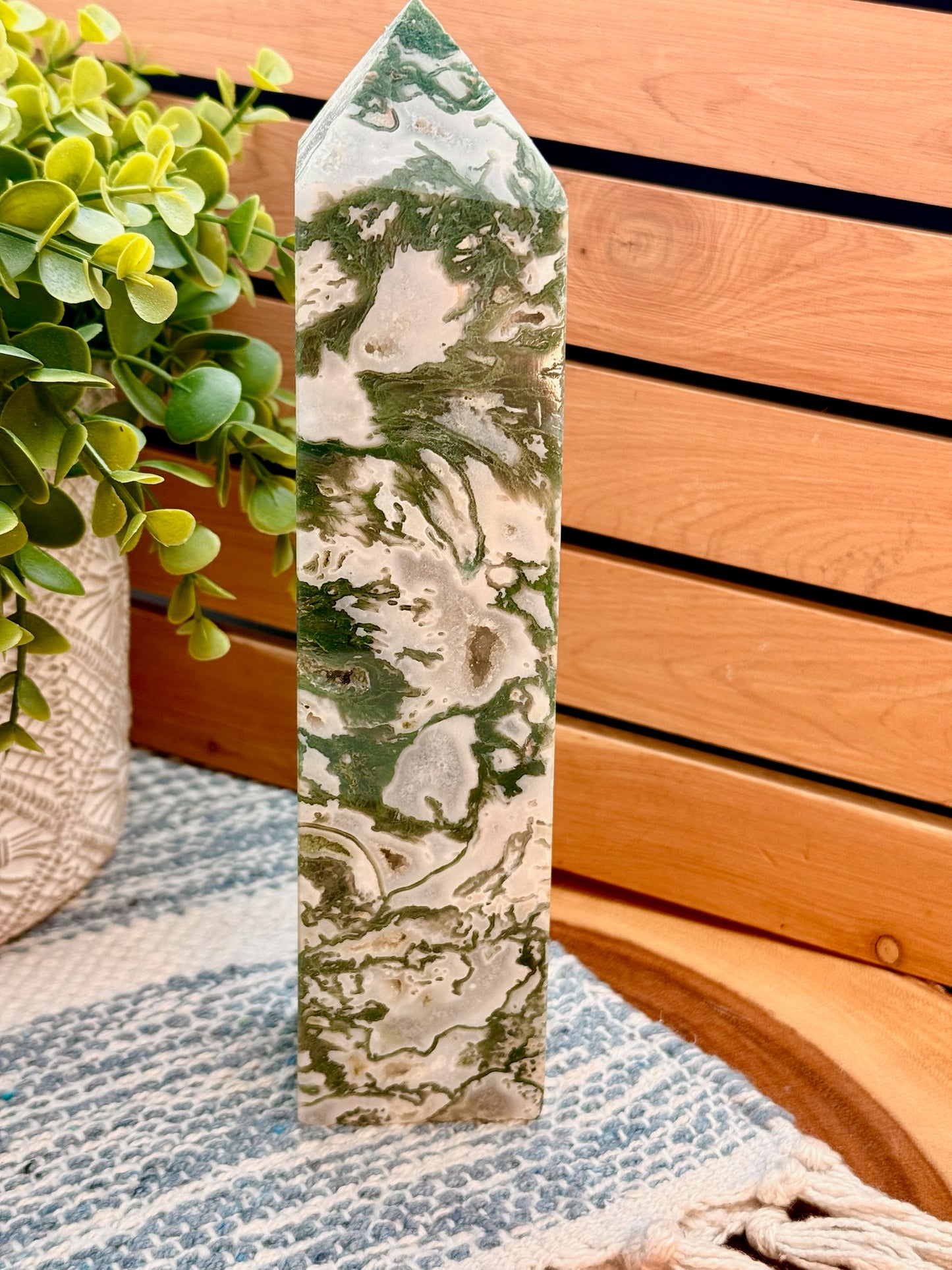 Moss Agate Tower 10”