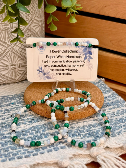Paper White Narcissus Flower Bracelet
