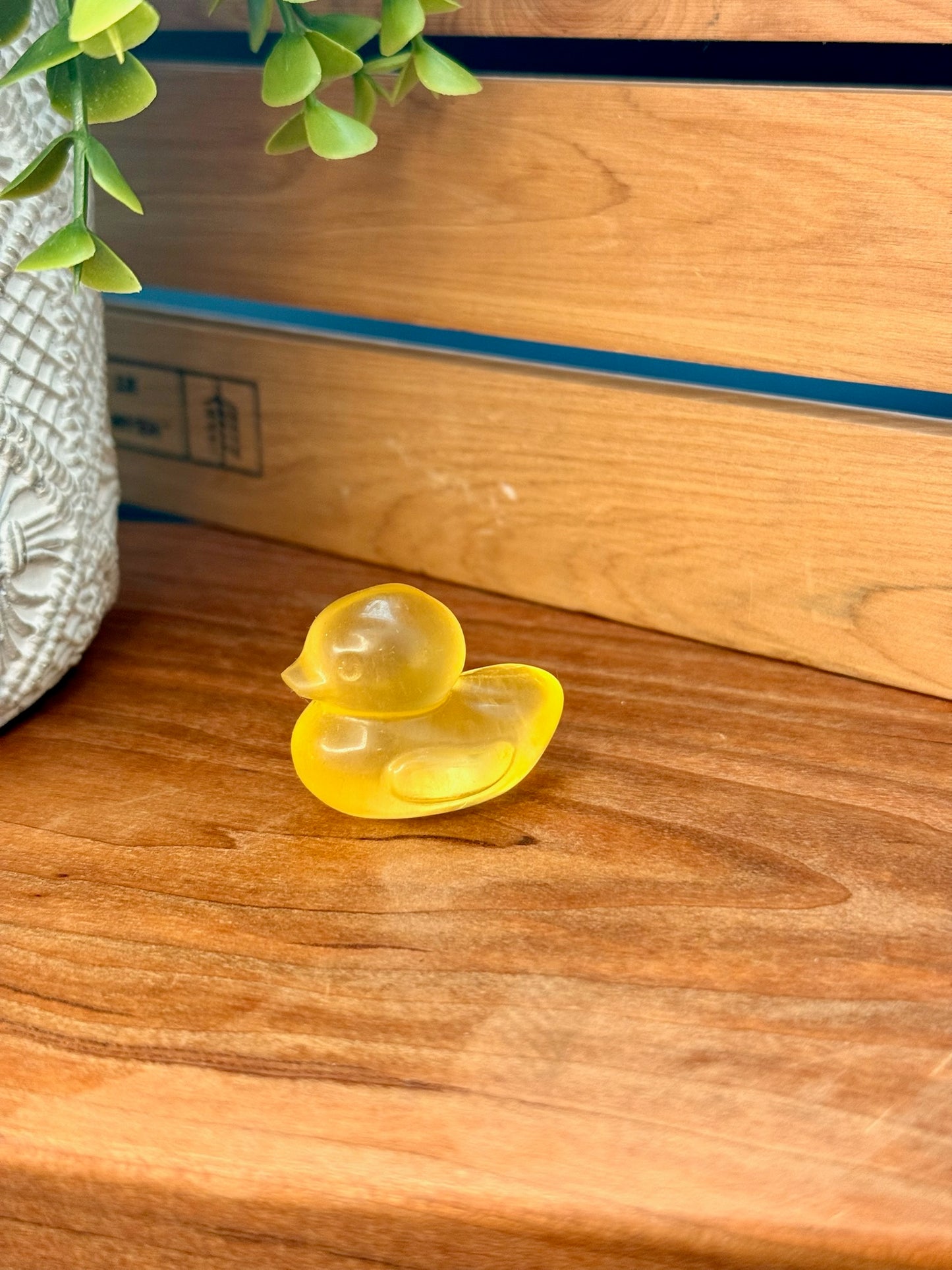 Yellow Fluorite Duckling Carvings