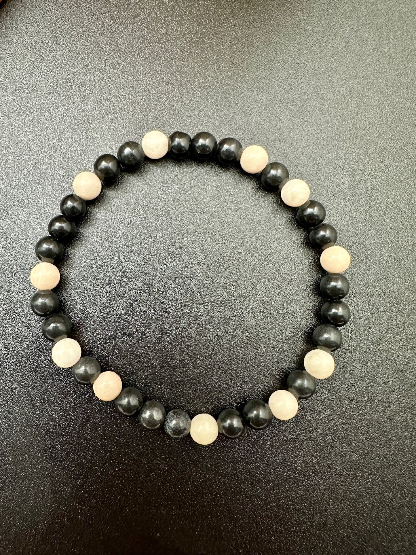 Shungite and Fossil Jasper Bracelet