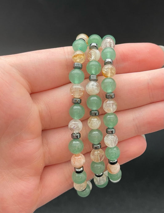 Aventurine, Citrine and Hematite Bracelet