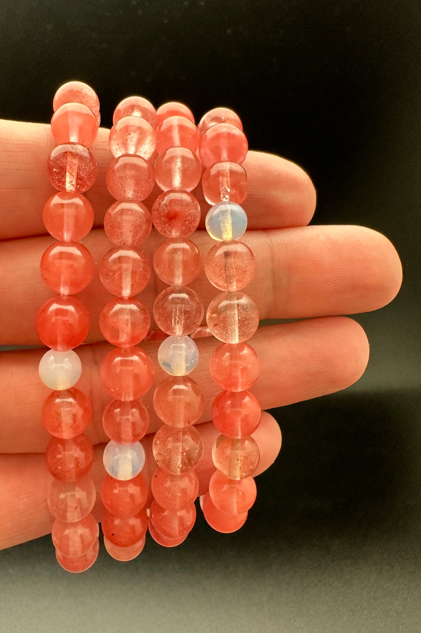 Cherry Quartz & Opalite Bracelet