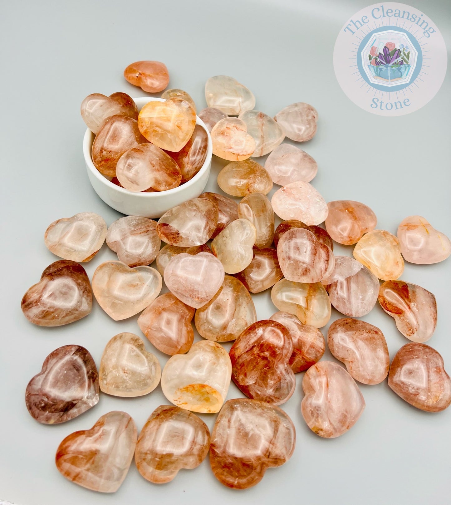 Natural Fire Quartz Hearts 2-3 cm