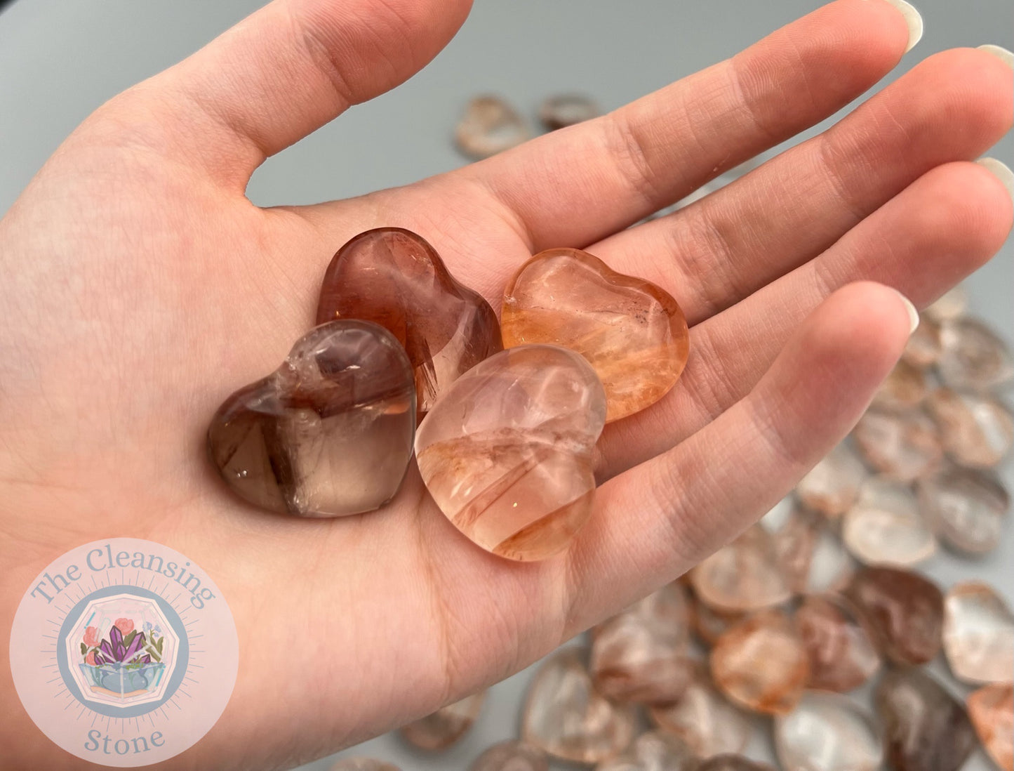 Natural Fire Quartz Hearts 2-3 cm