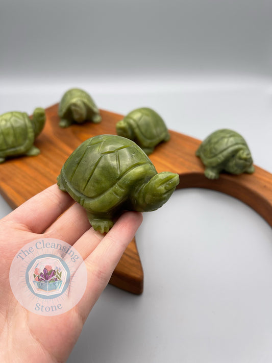 Hand Carved Jade Tortoises