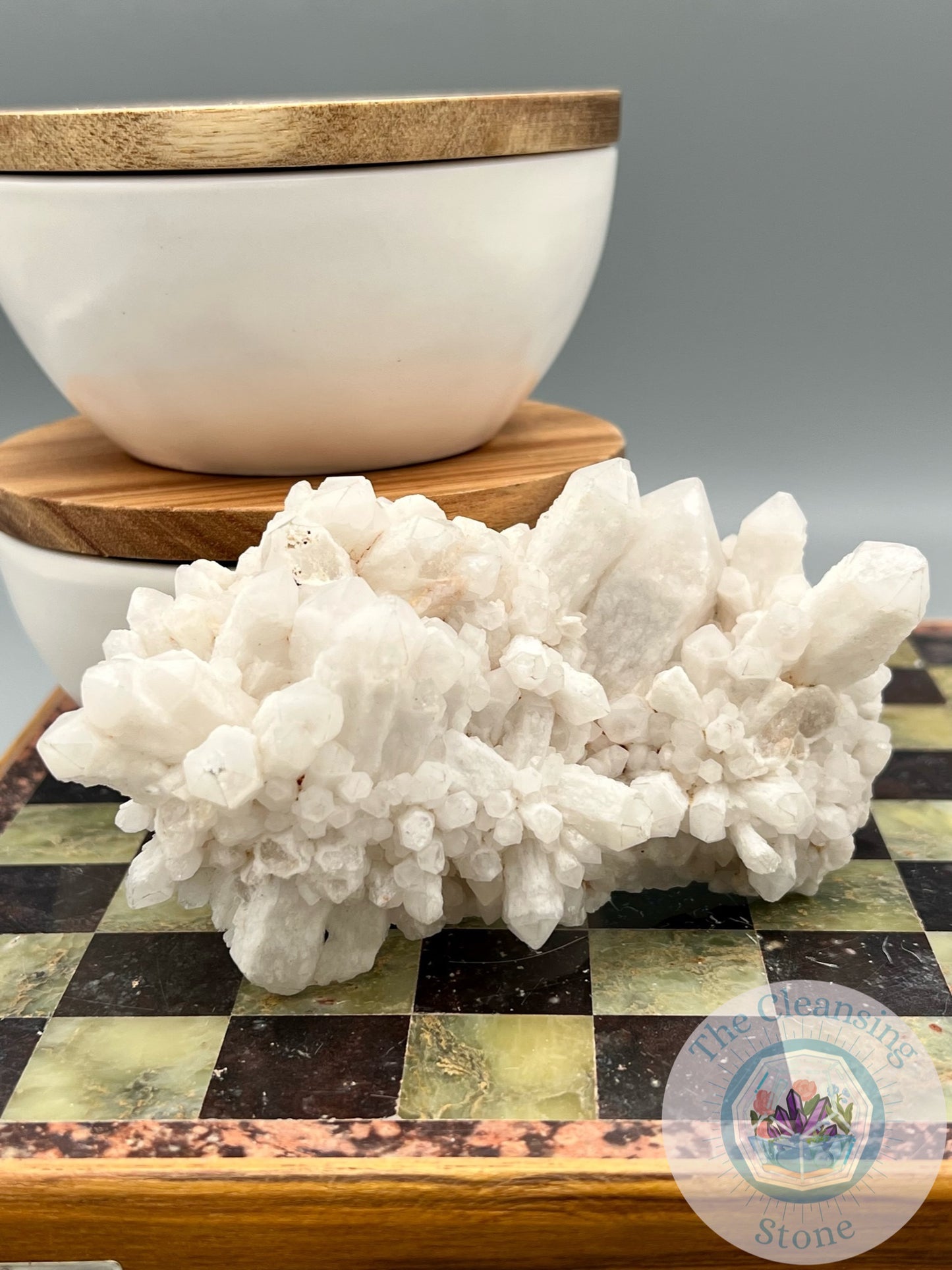 Natural White Quartz Crystal Cluster from Madagascar