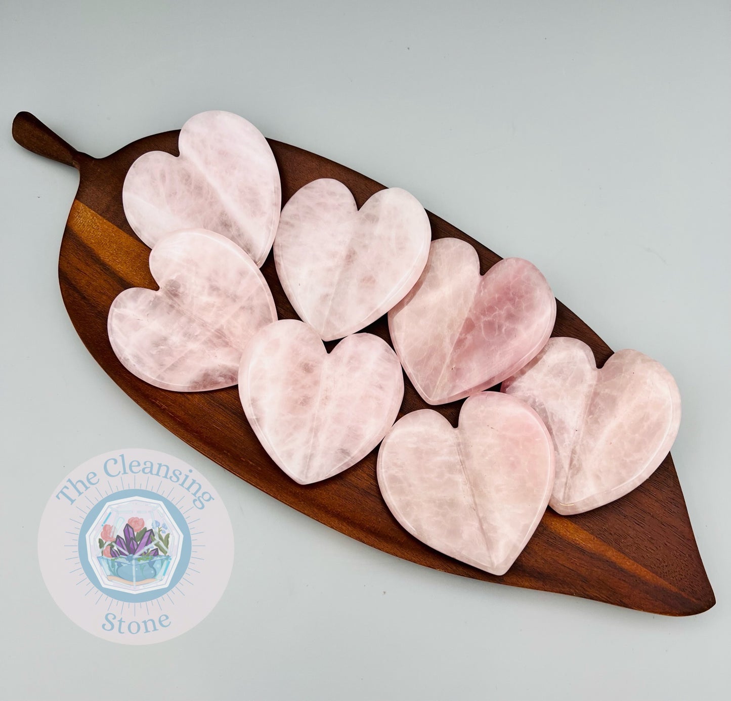 Rose Quartz Folded Hearts