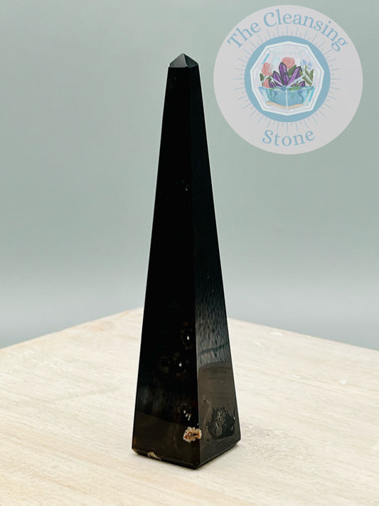 Brazilian Black Agate Tower