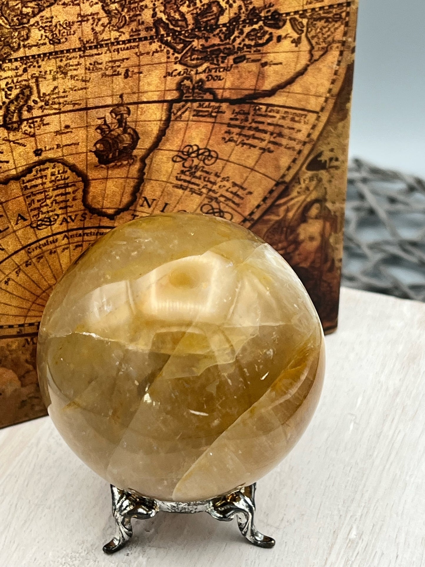 Yellow Fire Quartz Sphere