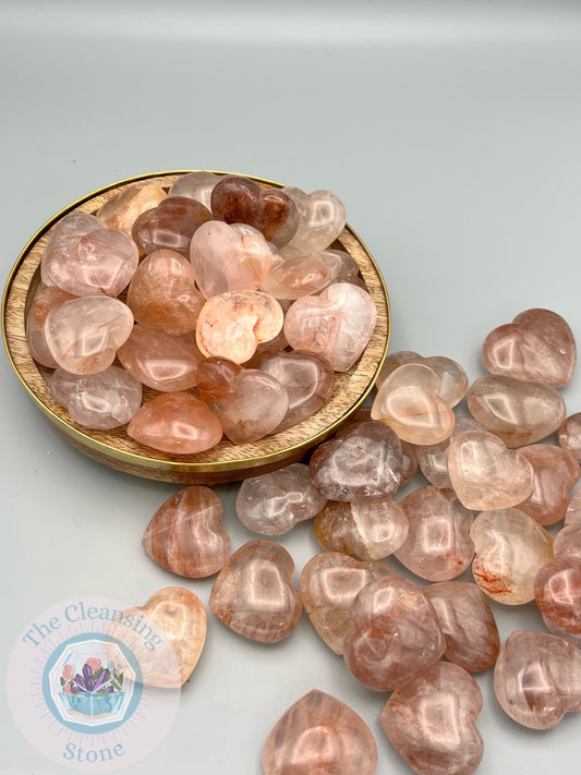 Natural Fire Quartz Hearts 4-5 cm