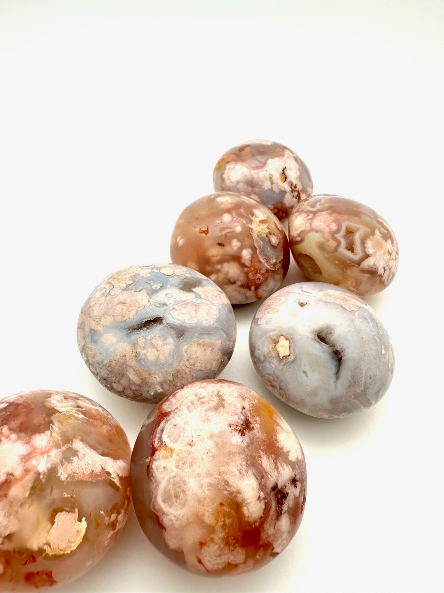 Flower Agate Palm Stones