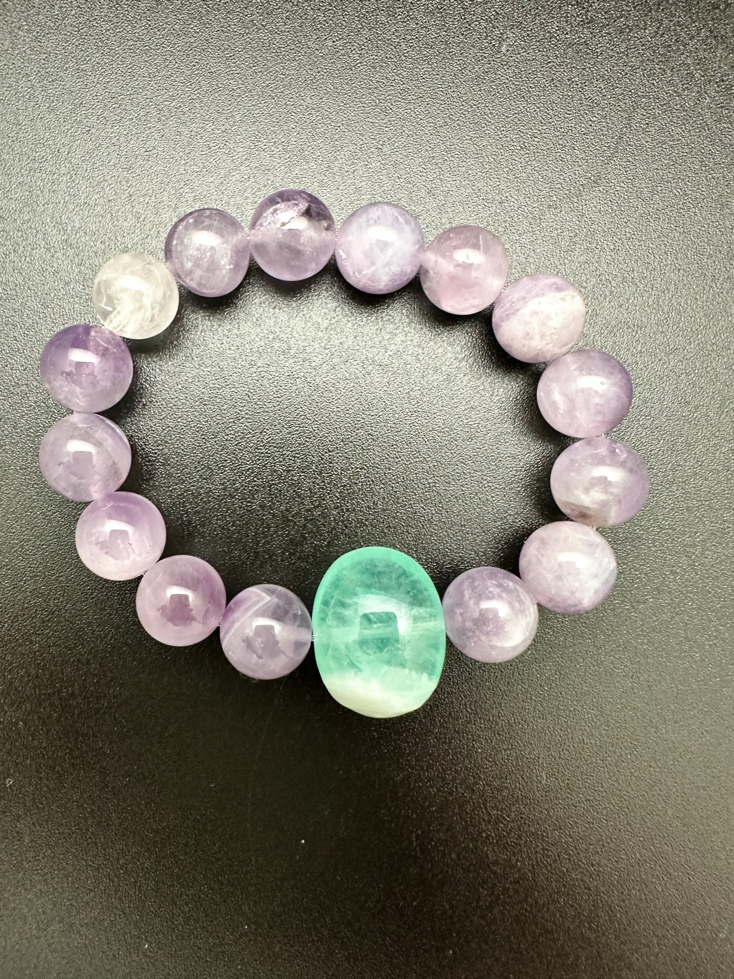 Lavender Amethyst and Fluorite Bracelet