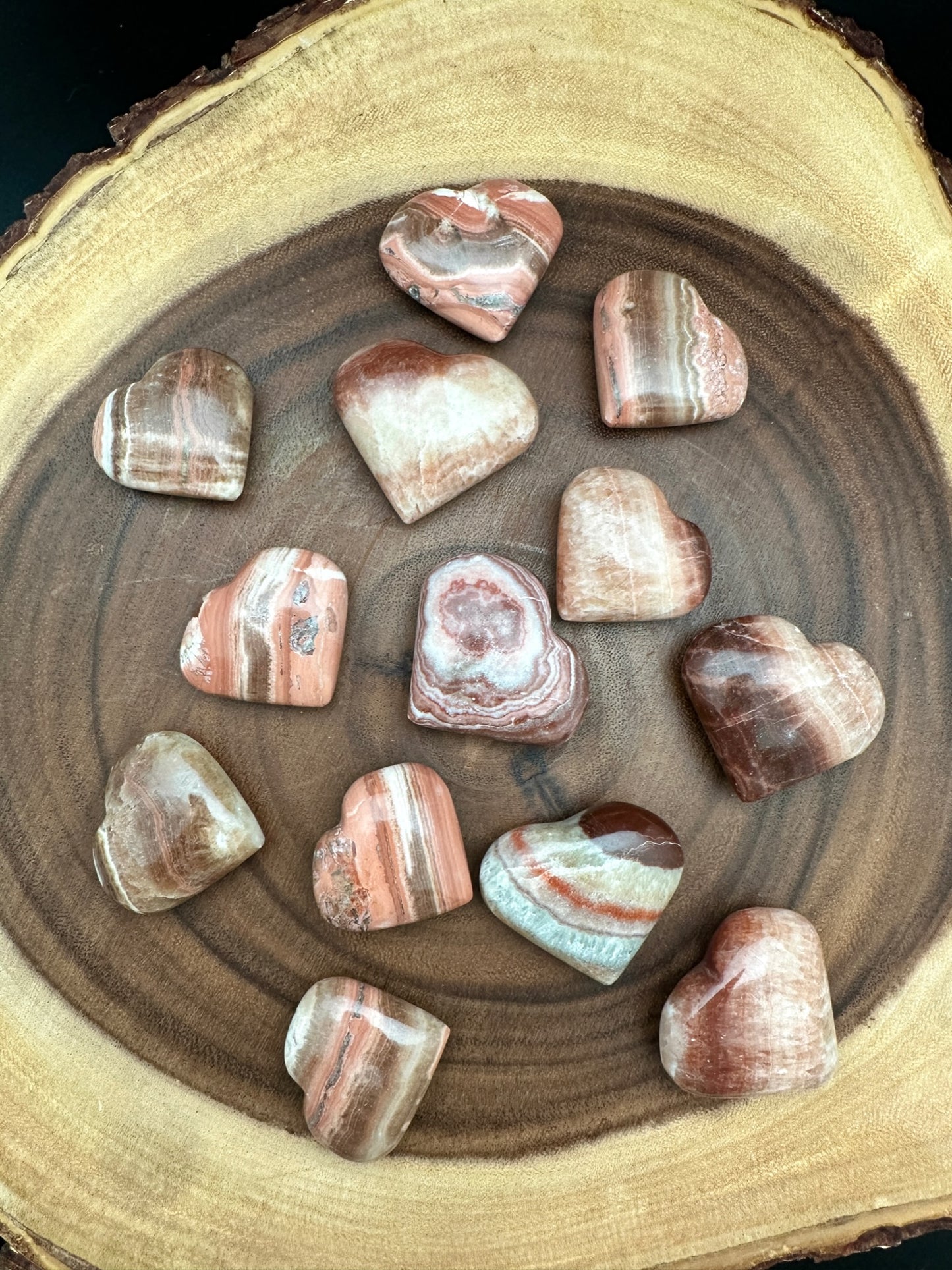 Assorted Hand Carved Stone Hearts