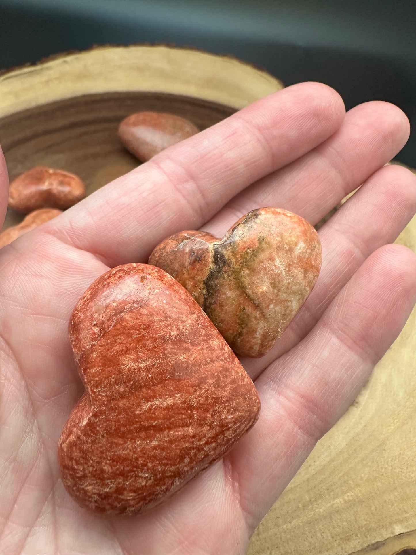 Assorted Hand Carved Stone Hearts