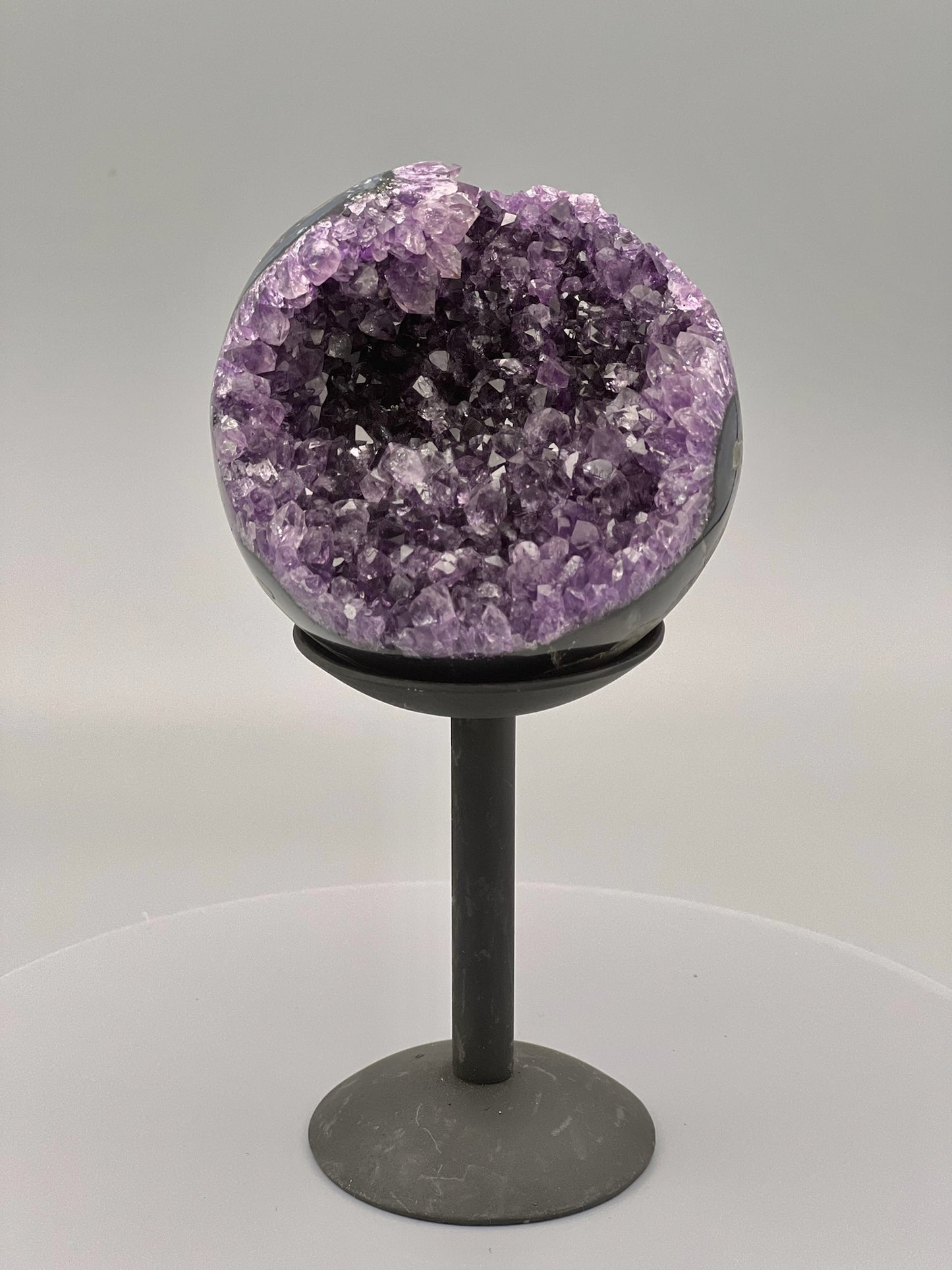 Small Dark Amethyst Geode Sphere