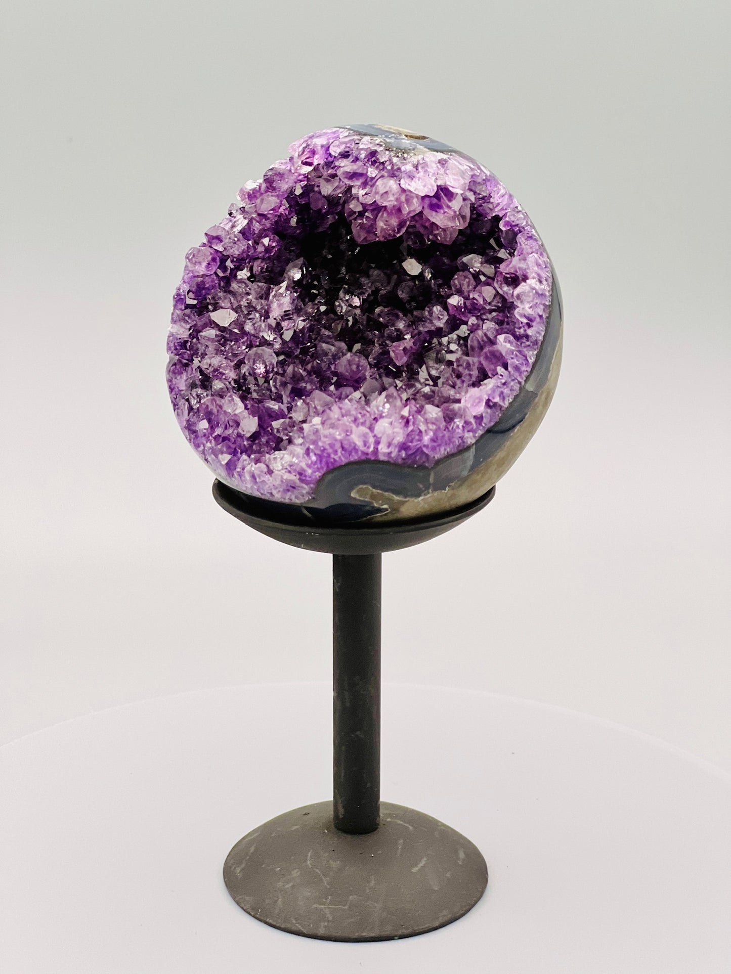 Small Dark Amethyst Geode Sphere