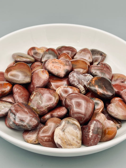 Petrified Wood Hearts