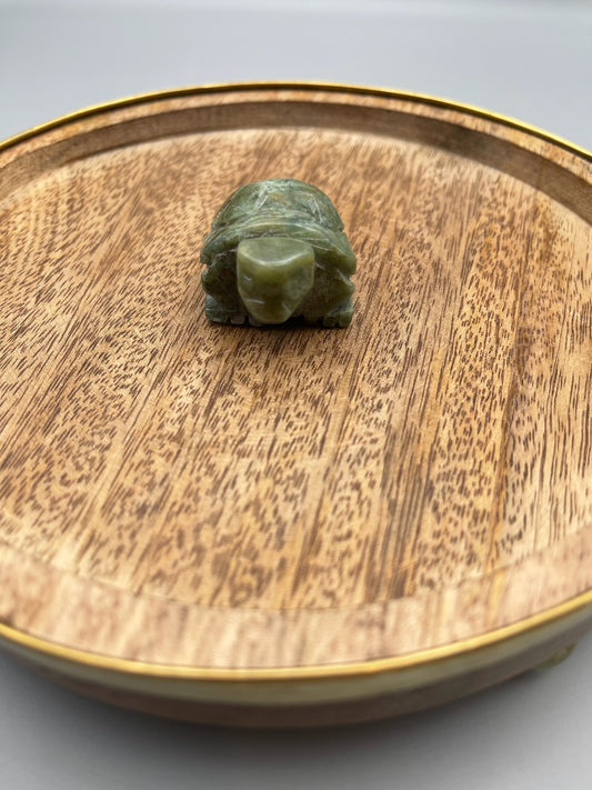 Moss Agate Turtle Carving