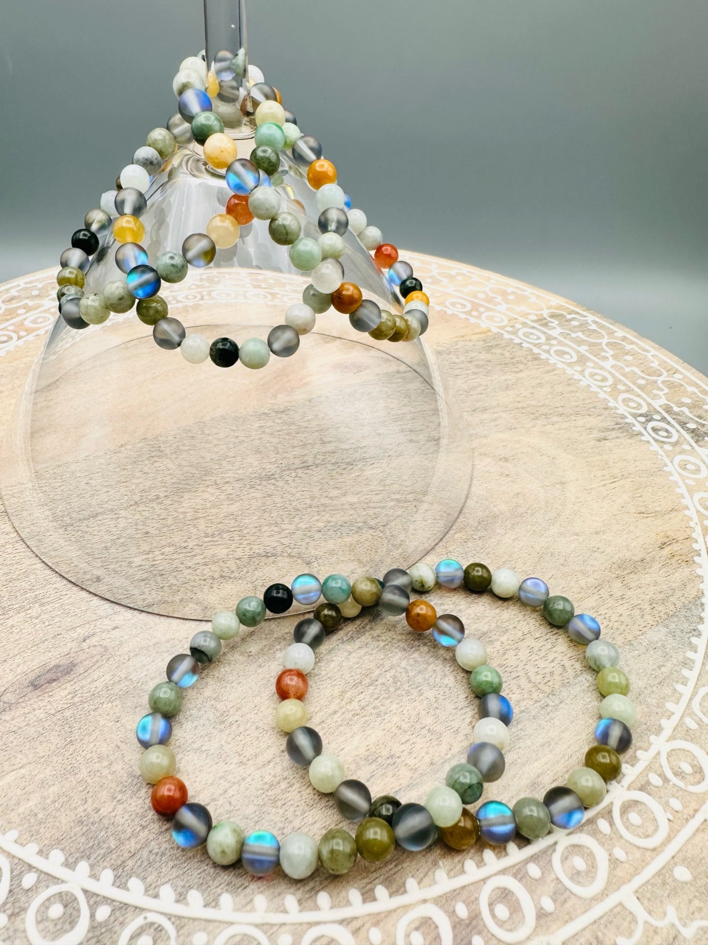 Burmese Jade and Labradorite Bracelet