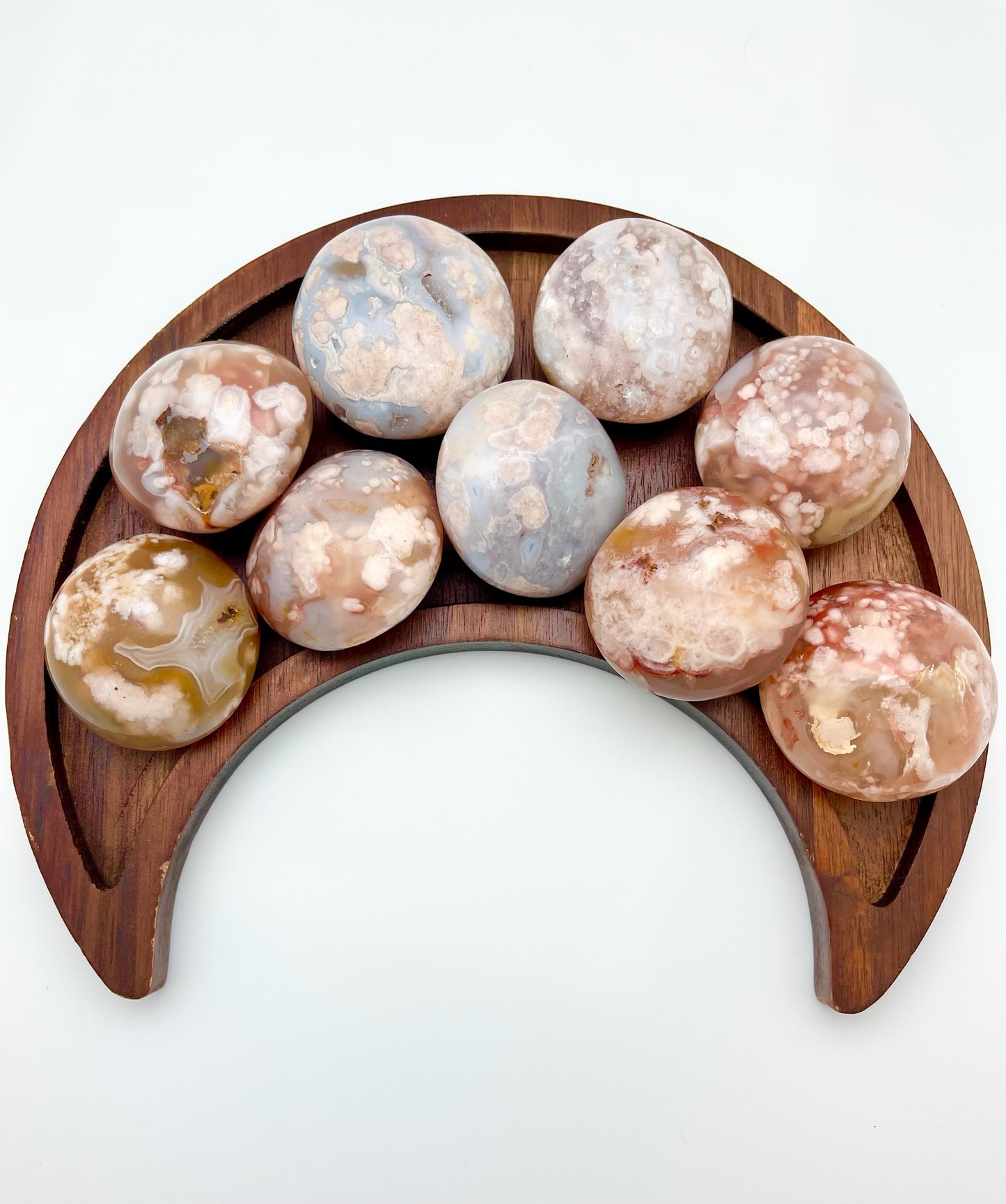 Flower Agate Palm Stones